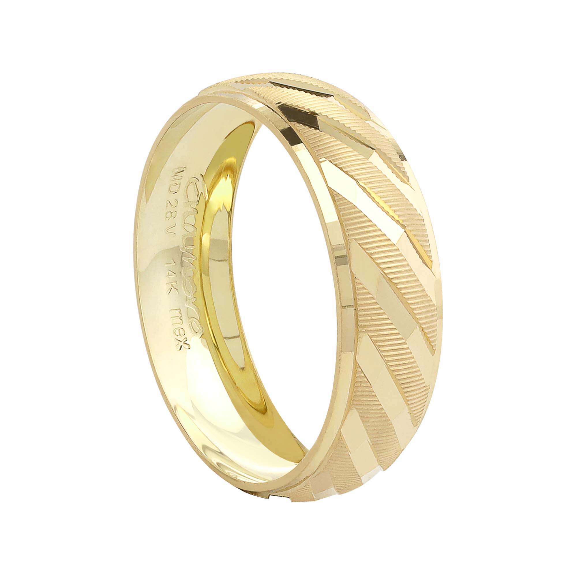 Argolla Oro 14k media caña fino diseño 