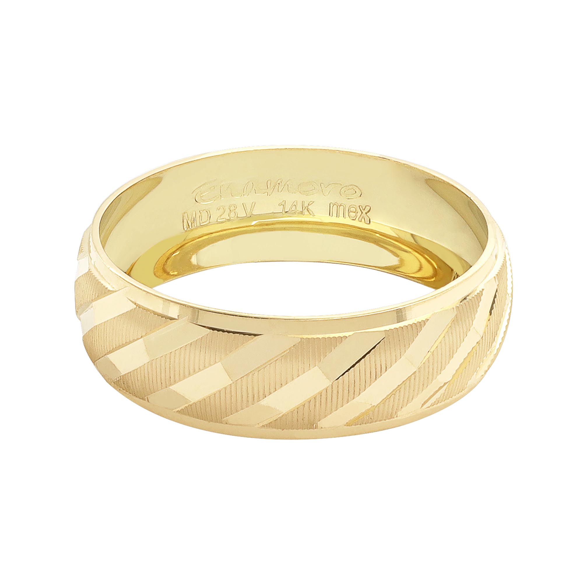 Argolla Oro 14k media caña fino diseño 