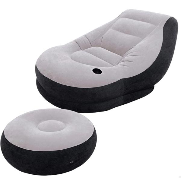 Tumbona con atomana inflables descanso comodidad 