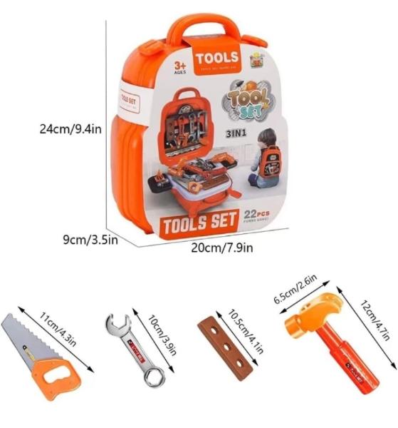 Juguete caja de herramientas infantil didáctico 22 piezas