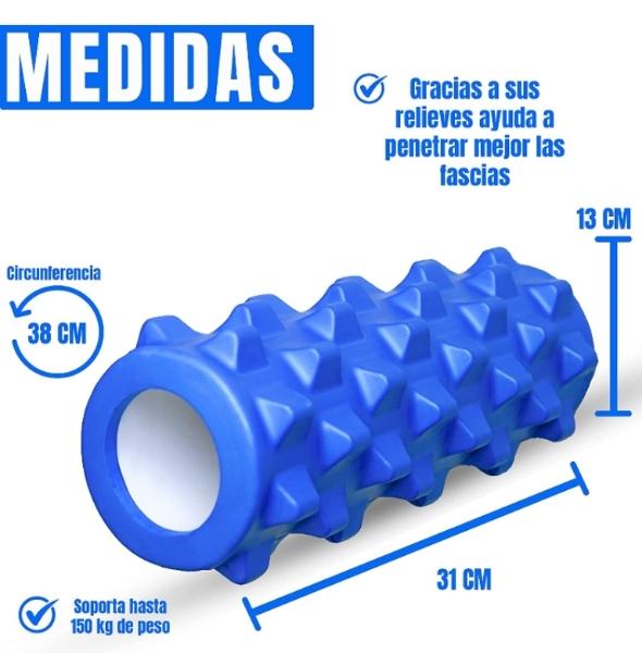 Cilindro de hule espuma para automasaje y relajación de músculos 