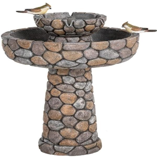 Fuente con pajaros exterior patio jardín terraza decoración 