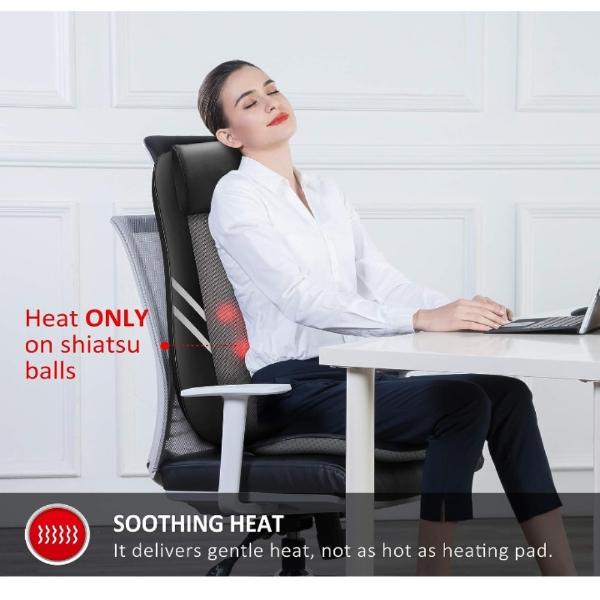 Masajeador de asiento con terapia de calor flexible portátil espalda 