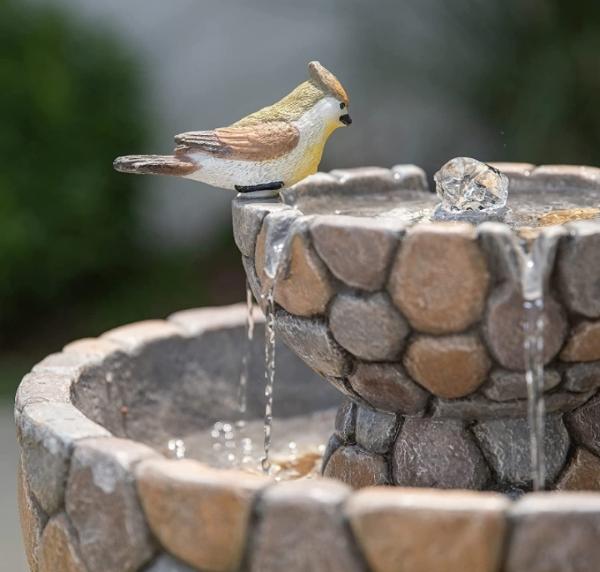 Fuente con pajaros exterior patio jardín terraza decoración 