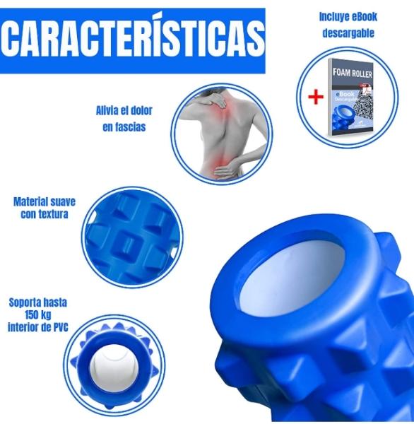 Cilindro de hule espuma para automasaje y relajación de músculos 