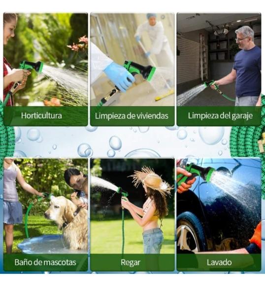 Manguera expandible 15 metros con accesorios reforzado 