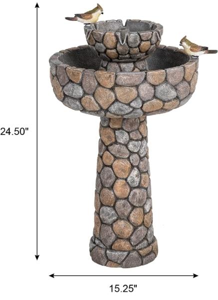 Fuente con pajaros exterior patio jardín terraza decoración 