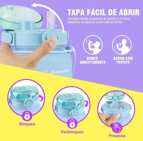 Pack de botella para agua 2 L y termo inteligente 500 ml