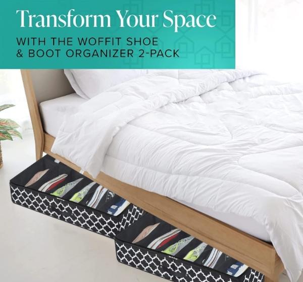 Zapatera organizador bajo cama pack de 2 