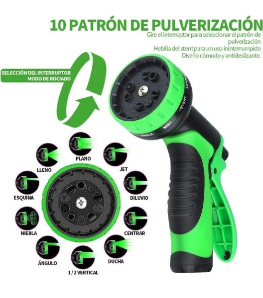 Manguera expandible 15 metros con accesorios reforzado 