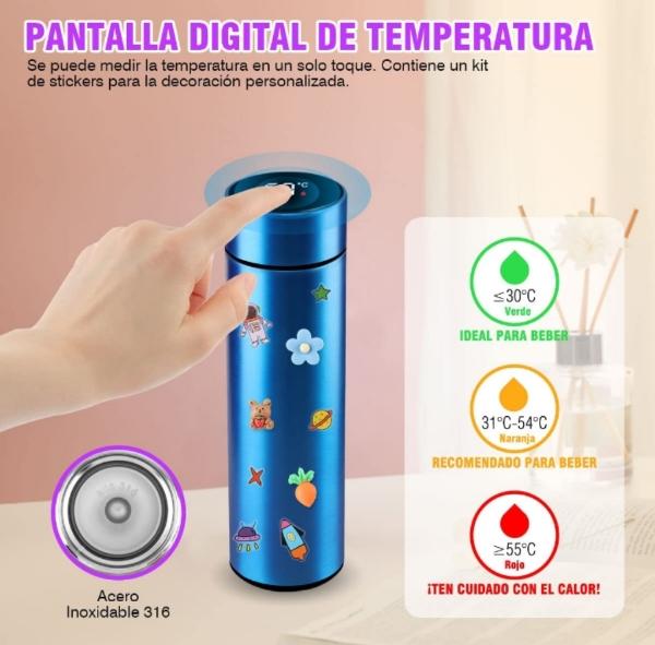 Pack de botella para agua 2 L y termo inteligente 500 ml