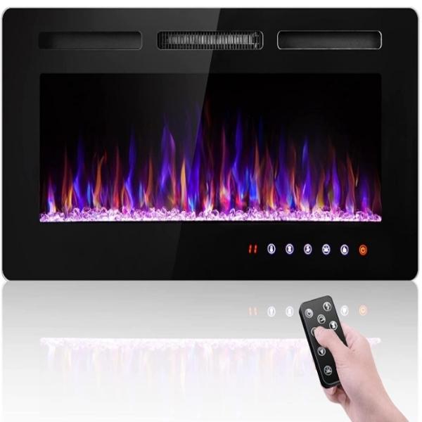 Chimenea electrica a empotrar diversos colores de flama