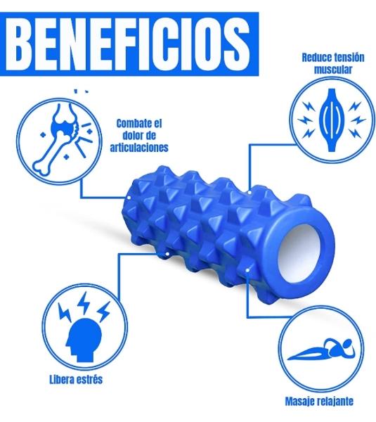 Cilindro de hule espuma para automasaje y relajación de músculos 