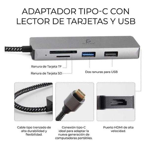 Hub Adaptador Hdmi 4k Usb 3.0 Sd Micro Sd Tipo C A Tipo C