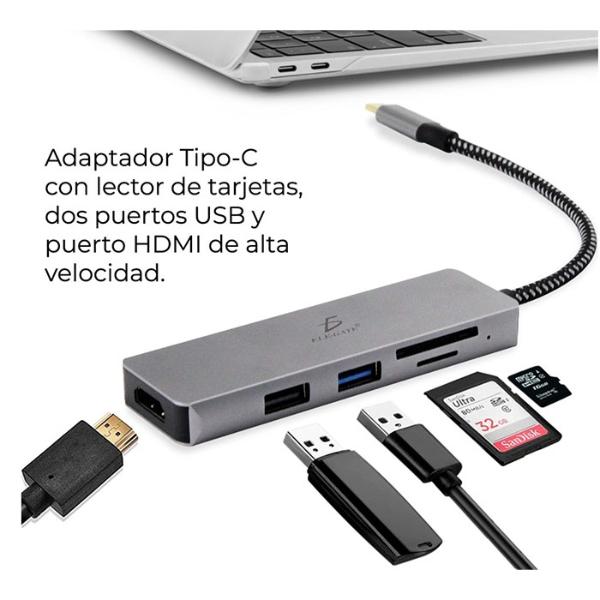 Hub Adaptador Hdmi 4k Usb 3.0 Sd Micro Sd Tipo C A Tipo C