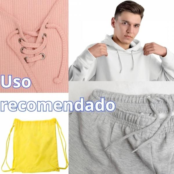 Cordón Redondo Para Ropa Largo: 120cm Color Negro Combinado