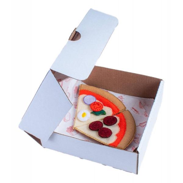 Juguete Didáctico Pizza Con Ingredientes De Fieltro