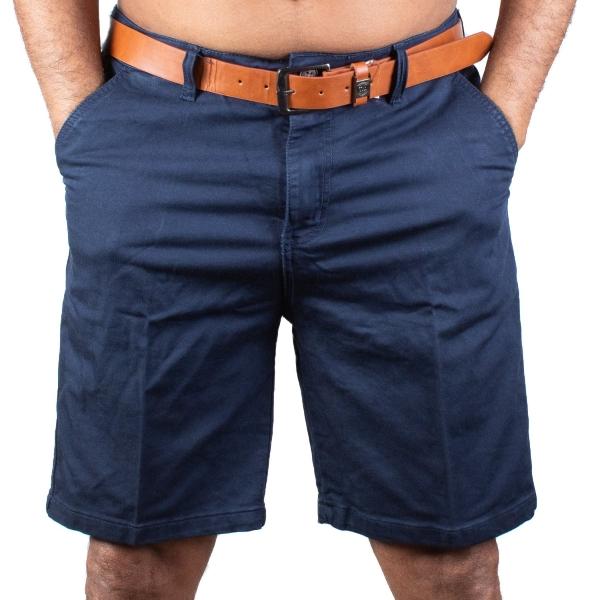 Bermuda Casual De Gabardina Stretch Para Hombre Con Cinturon