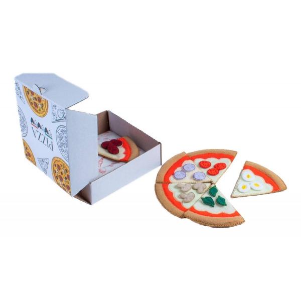 Juguete Didáctico Pizza Con Ingredientes De Fieltro