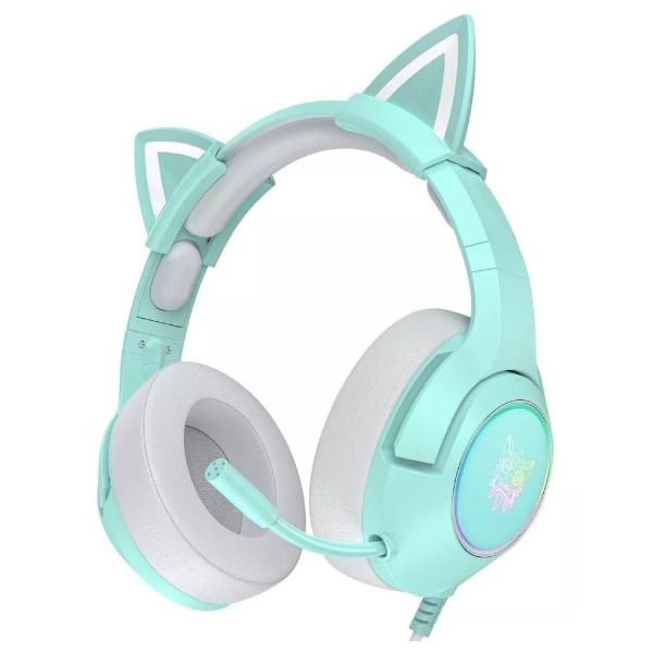 Audífonos gamer alámbricos Gadgets&Fun con orejas de gato RGB