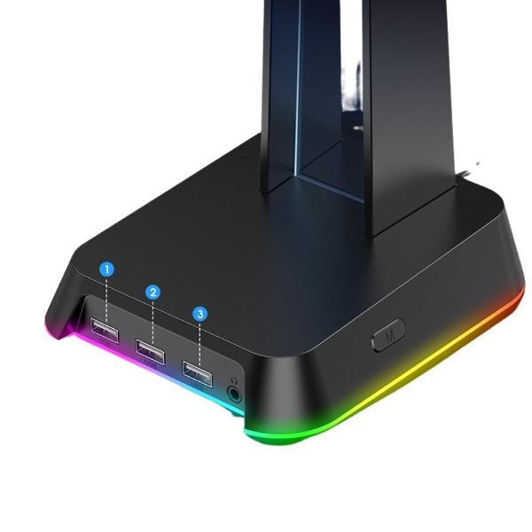Soporte gamer para audífonos Gadgets&Fun RGB entrada 3.5 y 7.1