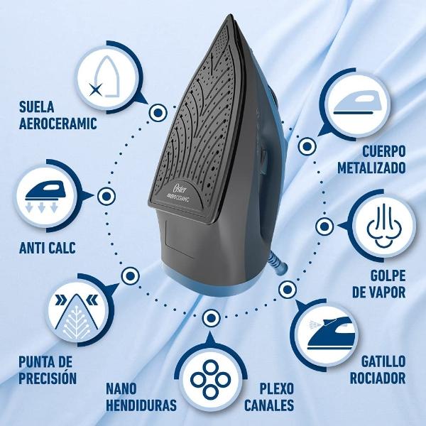 Plancha de vapor Oster con suela de cerámica GCSTBS6052