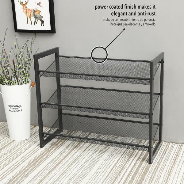 Zapatera De Metal 3 Niveles Organizador Estante Para Zapatos