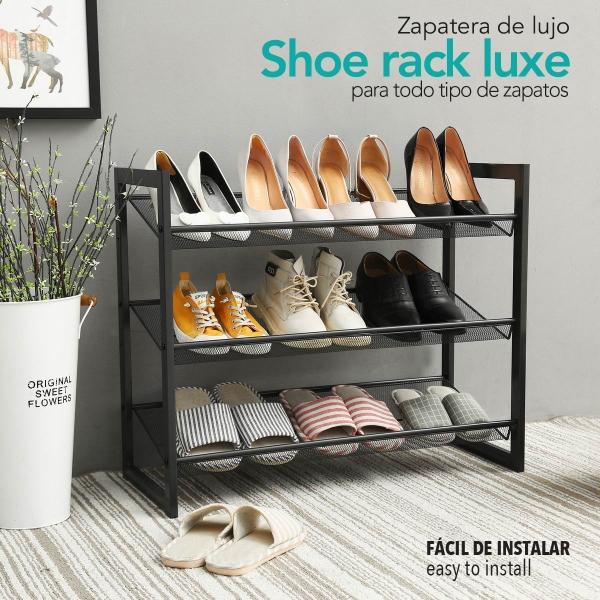 Zapatera De Metal 3 Niveles Organizador Estante Para Zapatos