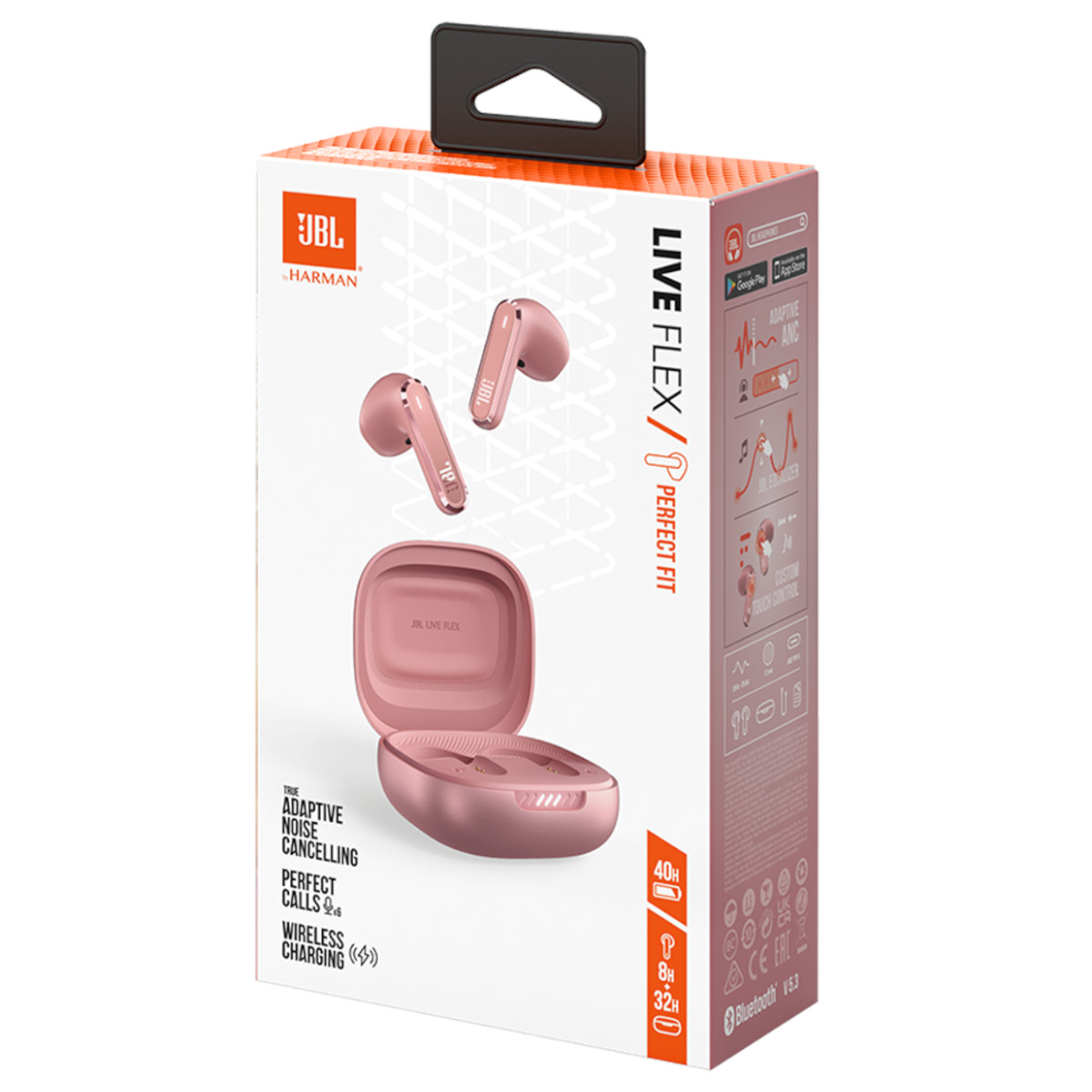 Audifonos JBL Live Flex Personi-fi 2.0 Noise Cancelling 40 Horas Rosa