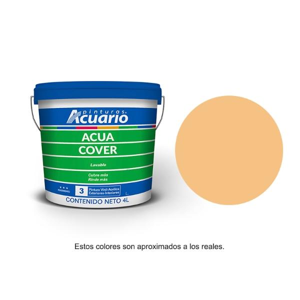 Pintura Acuario Acua Cover Cubeta 4L Color Chabacano VA90340.