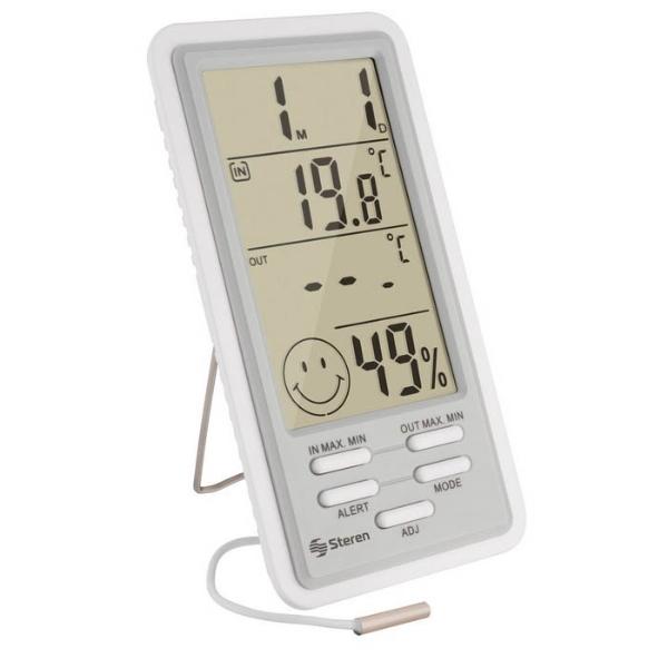 Termometro Digital Sensor Humedad Interior Exterior Alarma Steren