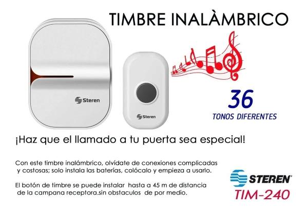 Timbre Inalámbrico Musical Diferentes Tonos Largo Alcance
