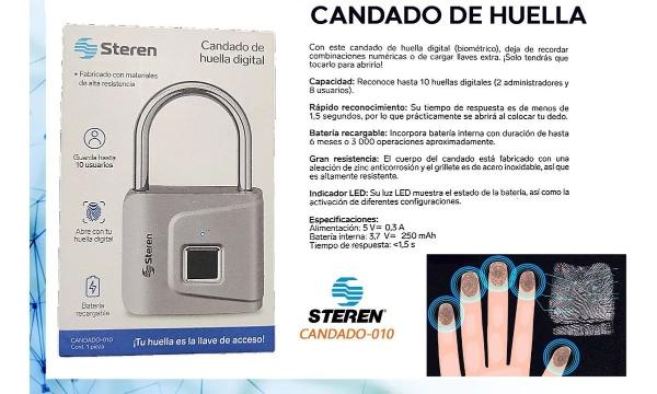 Candado Digital Huella Recargable Led Seguridad 
