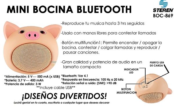 Mini Bocina Bluetooth Infantiles Forma De Puerco