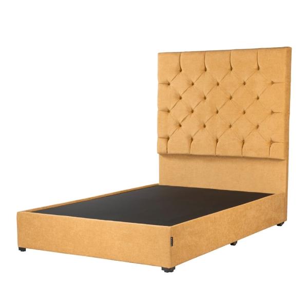 Colchón Matrimonial Restonic Nautilus con Cabecera Dicasa Capri y Base Cama Niza Mostaza