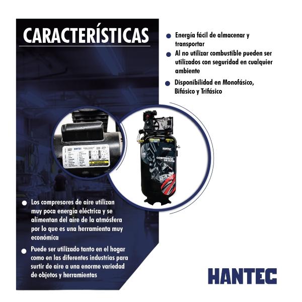  Compresor de aire Hantec 300 litros 3.5 hp potente