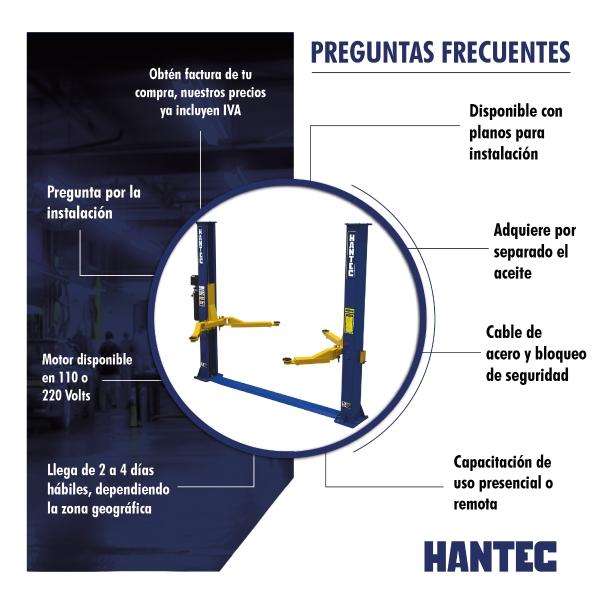 Rampa Automotriz 2 Postes Altura Libre Hidráulica 4.7 Toneladas 220V
