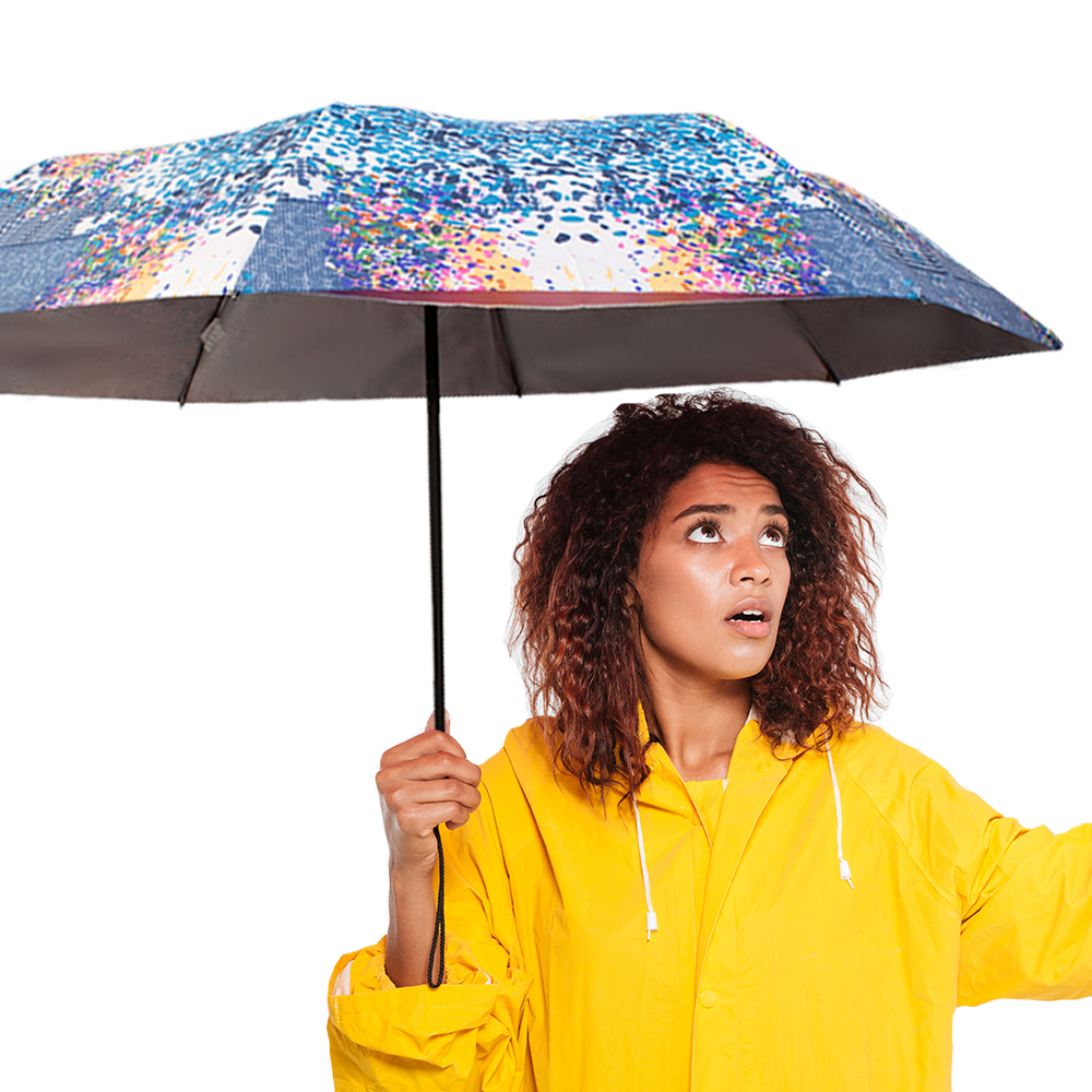 Paraguas de bolsillo Reforzado, Resistente a Vientos y Lluvias Fuertes, Unisex Fácil de Transportar y Reforzado con 8 varillas.