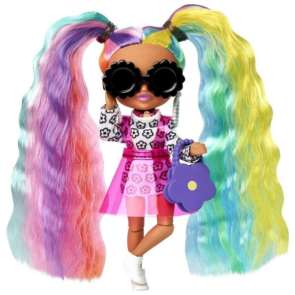 Barbie Extra, Minis Vestido Rosa con Flores, Muñeca para niñas a Partir de 3 años