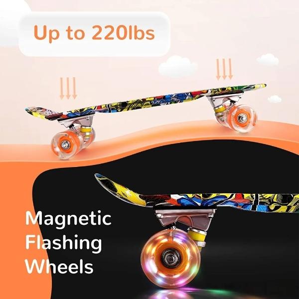 Patineta Ruedas Monopatín Ruedas Led Con Herramienta T