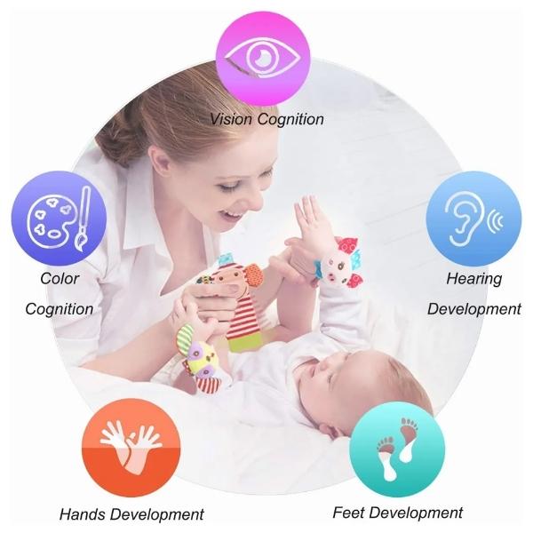 Juguetes 6 Piezas Set Calcetines Sonajero Bebés Peluches 