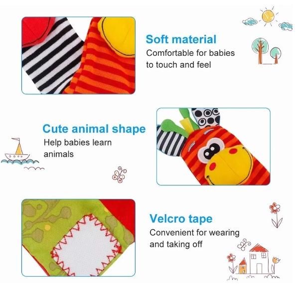 Juguetes 6 Piezas Set Calcetines Sonajero Bebés Peluches 