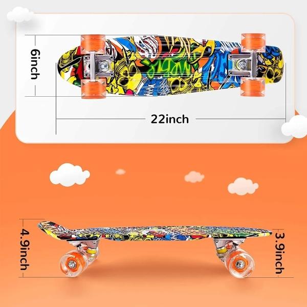 Patineta Ruedas Monopatín Ruedas Led Con Herramienta T