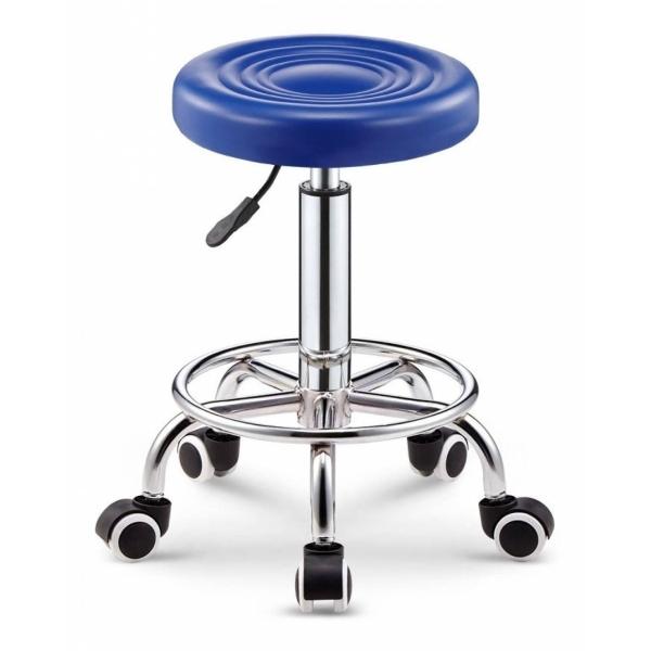 Taburete Giratorio Ajustable Con Ruedas Silla De Bar Redonda