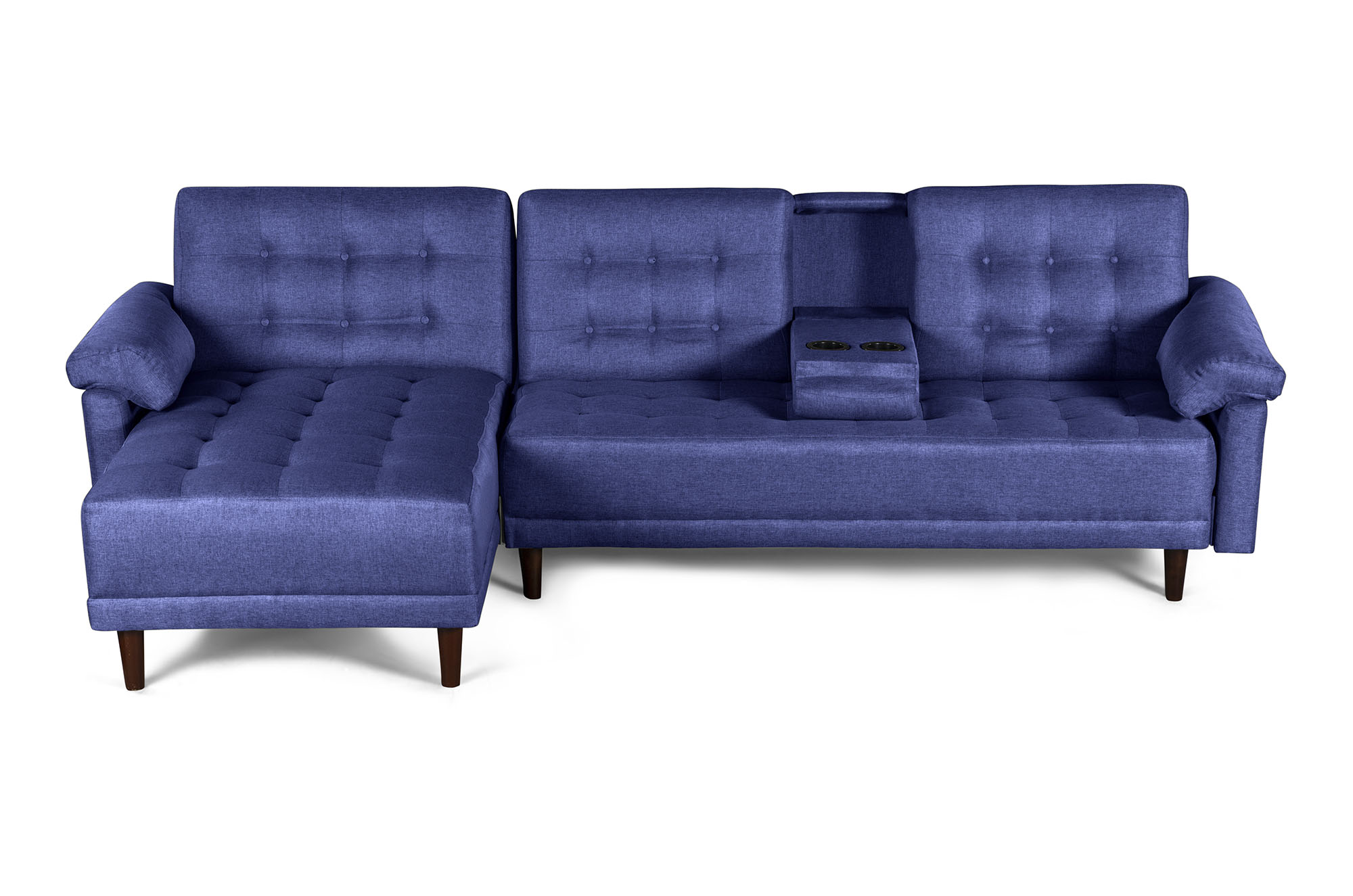 Sala Modular Harvey Azul Makora de lino con portavasos 