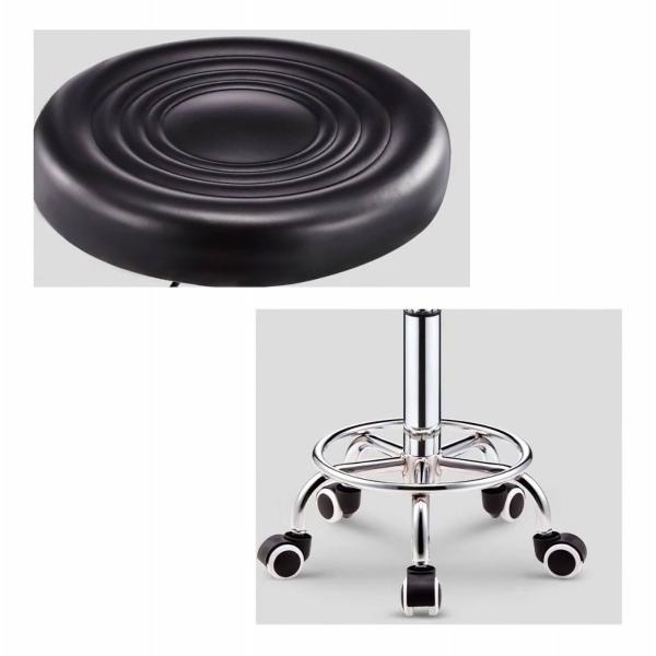 Taburete Giratorio Ajustable Con Ruedas Silla De Bar Redonda