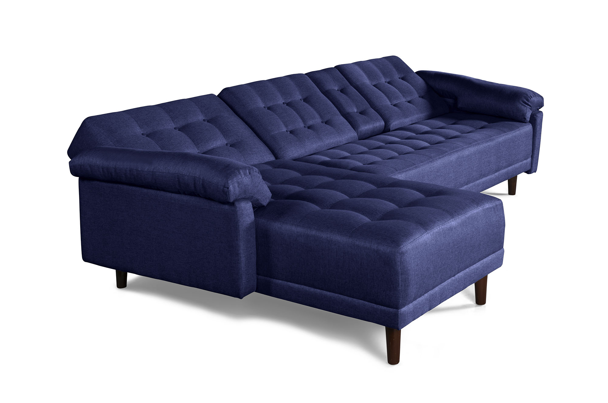 Sala Modular Harvey Azul Makora de lino con portavasos 