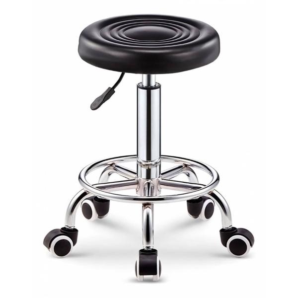 Taburete Giratorio Ajustable Con Ruedas Silla De Bar Redonda