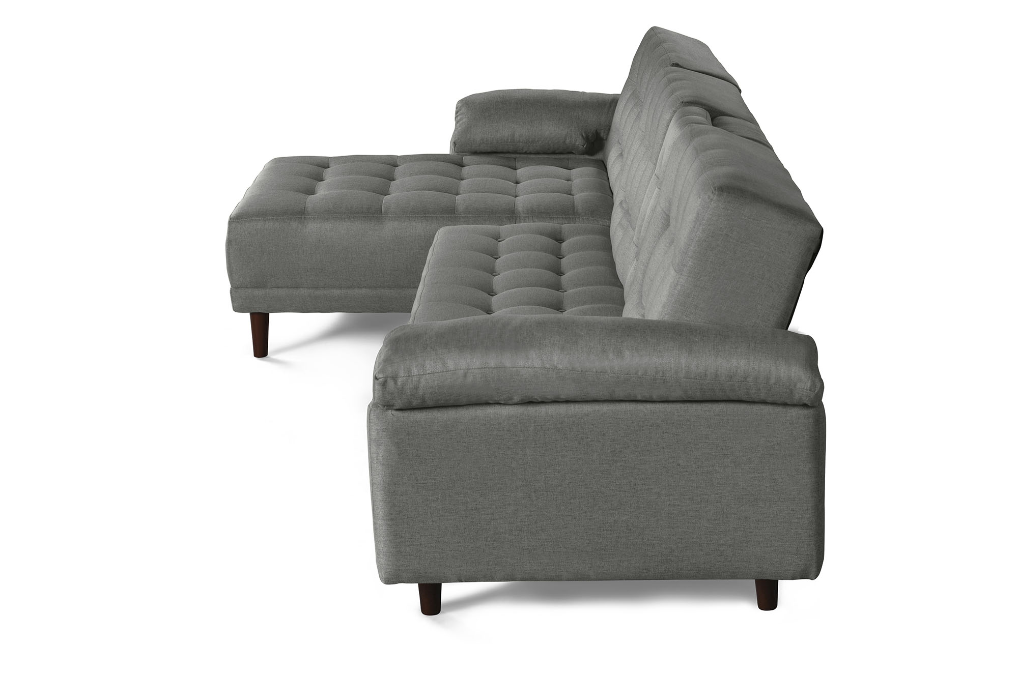 Sala Modular Harvey Gris Claro Makora de lino con portavasos 