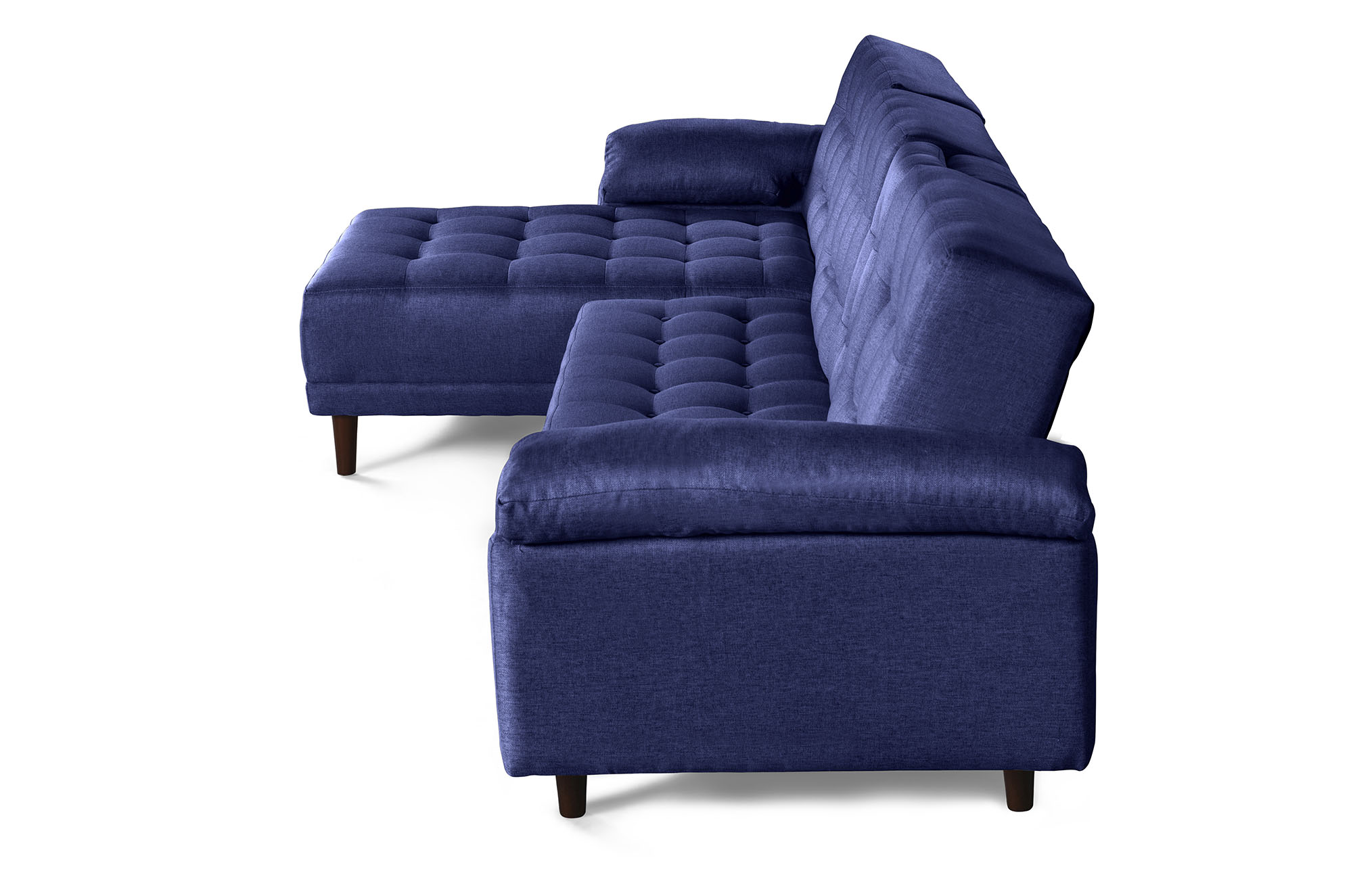 Sala Modular Harvey Azul Makora de lino con portavasos 